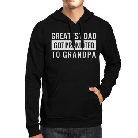 Promoted To Grandpa Baby Announcement Gift Black Hoodie