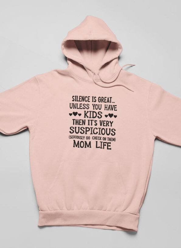 Silence Is Great Unless You Have Kids Beige Hoodie Unisex