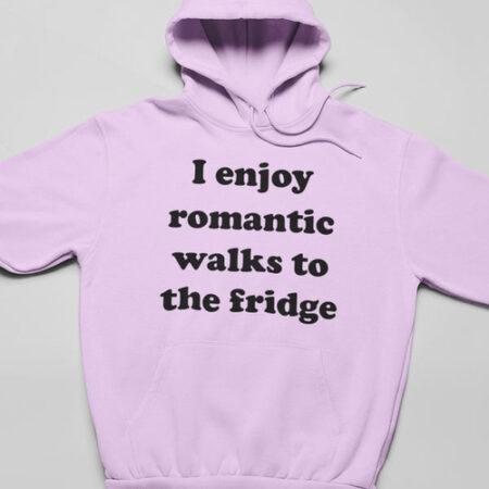 I Enjoy Romantic Walks To The Fridge Purple Hoodie Unisex