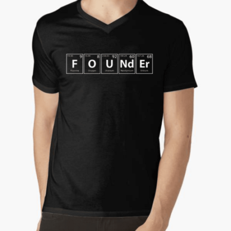 Founder V-Neck Black T-shirt for Men