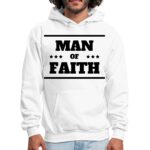 Man Of Faith Mens White Hoodie2