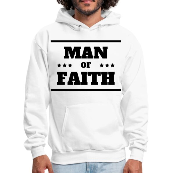 Man Of Faith Mens White Hoodie