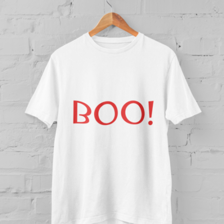 BOO! White T-shirt for Men and Women