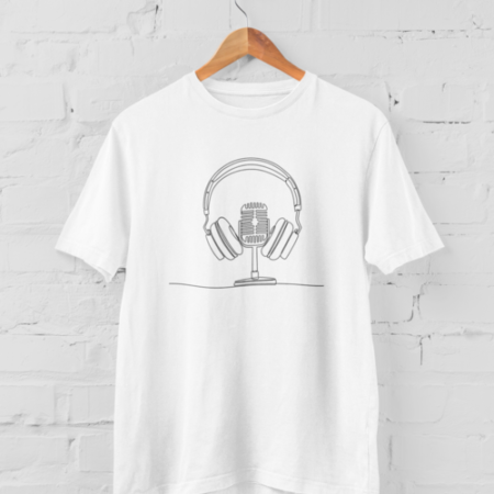 Music Mic White T Shirt for Men