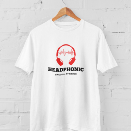 Headphonic White T Shirt for Men and Women