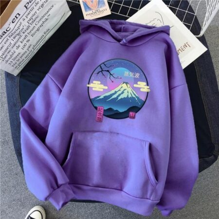 Mount Fuji Purple Hoodie for Men and Women