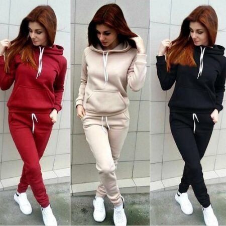 Autumn Winter Black/ Red/ Beige Tracksuits Pullover