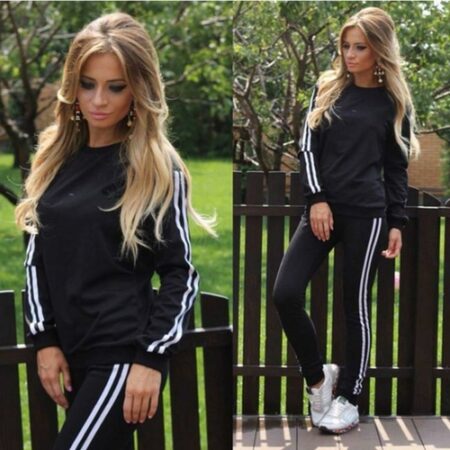 Black Tracksuit For Women Two Piece Set