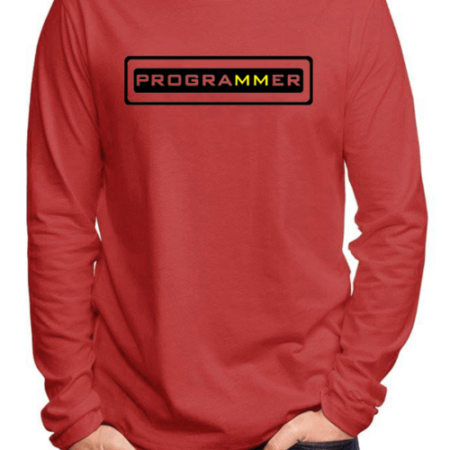 Programmer Full Sleeves Red T-shirt for Men