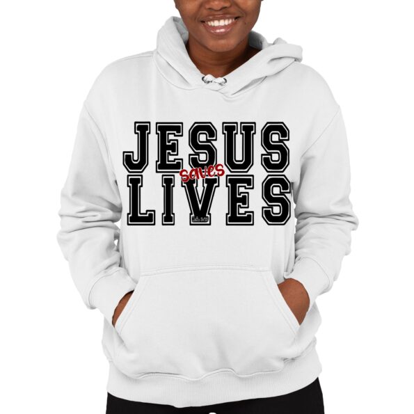 Jesus Saves Lives White Hoodie for Men and Women