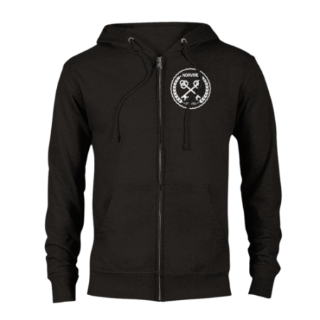 Mens Crossed Keys Basic Unisex Zip Black Hoodie