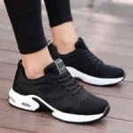 All Seasons Mesh Surface Breathable Light Sports Women’s Black Shoes