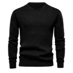 Autumn and Winter Men's Loose Round Neck Versatile Casual Bottoming Black Sweatshirt