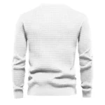 Autumn and Winter Men’s Loose Round Neck Versatile Casual Bottoming White Sweatshirt F