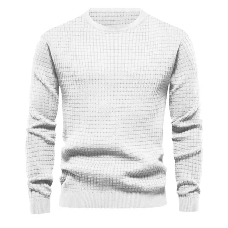 Autumn and Winter Men's Loose Round Neck Versatile Casual Bottoming White Sweatshirt
