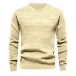 Autumn and Winter Men’s Loose Round Neck Versatile Casual Bottoming beige Sweatshirt F