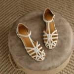 Braided Buckle Roman Sandals Solid Color Flat Heel All-Match Women Shoes