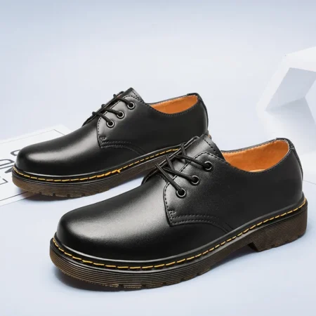 British Style Luxury Outdoor Brand Thick Bottom Oxford Black Shoes