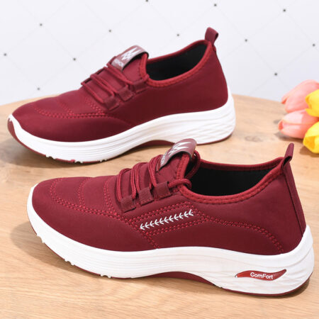 Casual flat shoes breathable board shoes a slip-on women's red