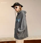 Comfortable Simple Print Grey Hoodie For Men and Women