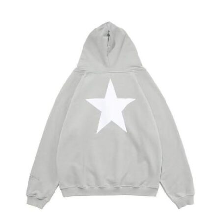 Comfortable Star Logo Printed off White Hoodie For Men and Women
