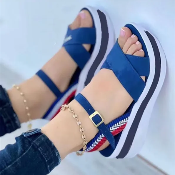 Cross-Border Blue Color Sandals Manufacturers Wholesale For Women