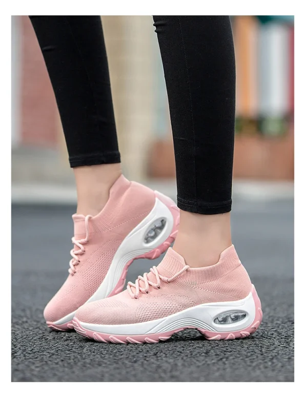 Cross-Border New Air Cushion Pink Color Women's Shoes Thick Soles Shaking 3