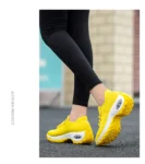 Cross-Border New Air Cushion Yellow Color Women’s Shoes Thick Soles Shaking