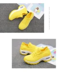 Cross-Border New Air Cushion Yellow Color Women’s Shoes Thick Soles Shaking