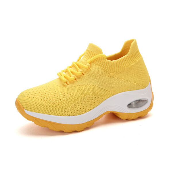 Cross-Border New Air Cushion Yellow Color Women's Shoes Thick Soles Shaking