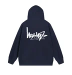 Cross-Border Printed Zipper premium Navy Blue Hoodie for Men’s