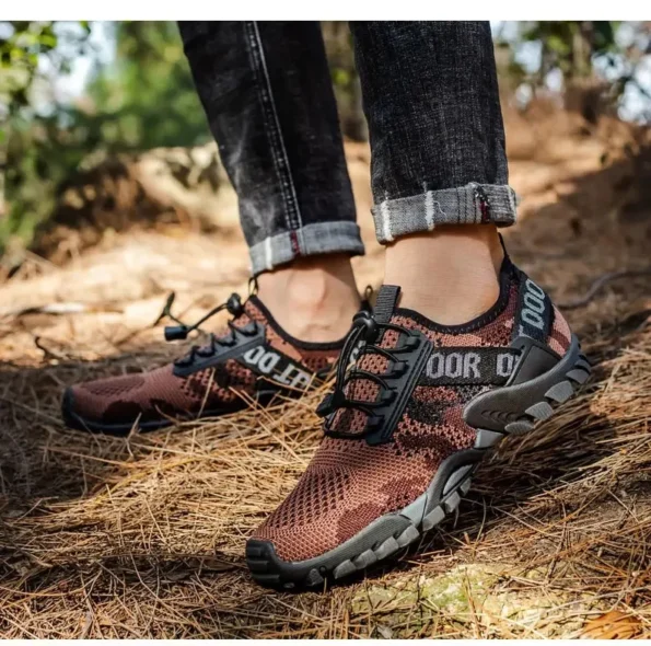 European and American River Hollow Flying Outdoor Hiking Men's Wading Brown Shoes