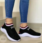 Foreign Trade Large Size Sports Casual Breathable Solid Black Color Women's shoes