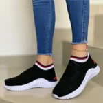 Foreign Trade Large Size Sports Casual Breathable Solid Black Color Women’s shoes