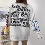 Ghosts 3D Print Vintage Mens Womens Oversized Kanye West CPFM Beige Sweatshirt 2