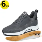 Grey Color Cross-Border Plus-Size Flying Woven Elastic Breathable Casual Sports Men’s Shoes