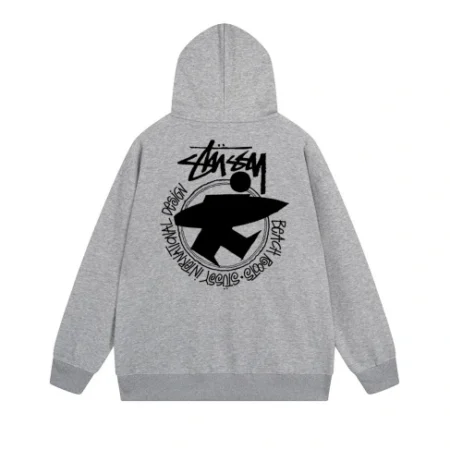 High Quality Classic Printed Dark Grey Hoodie For Men