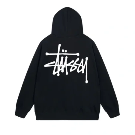 High Quality Men Classic Printed Black Hoodie