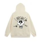 High Quality Men’s Cross-Border Printed Zipper Beige Hoodie