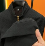 High Quality Polo Half Turtle Collar Zipper Black Color Man Sweatshirt