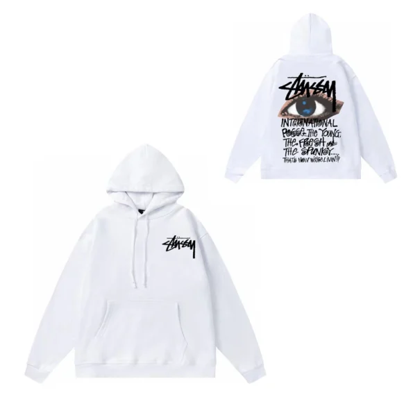 High Quality Printed Logo White Hoodie for Men