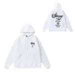 High Quality Trendy Printed Logo White Hoodie for Men’s