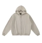 High Quality Zipper Street Casual Beige Hoodie For Men’s