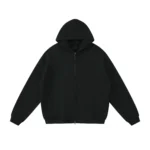 High Quality Zipper Street Casual Black Hoodie For Men’s