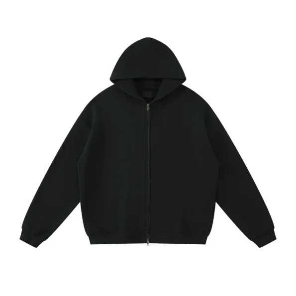 High Quality Zipper Street Casual Black Hoodie For Men’s