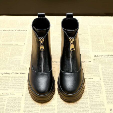 Inside increase Martin 8cm Small British Style Ankle Black Boots