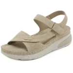 Khaki Color Sandals Casual Sports Comfortable Thick Soled Velcro Seam Big Size Women’s Shoes