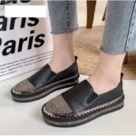 Large Size Black Color Loafers Rhinestones Leisure Set Feet Lazy Sports Platform Women’s Shoes 3