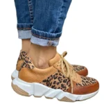 Leopard Print Casual Flat Lace-up Sports Women’s Shoes 5