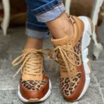 Leopard Print Casual Flat Lace-up Sports Women’s Shoes 5